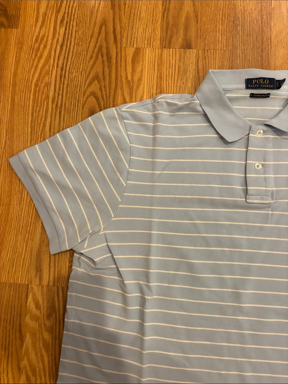 Polo by Ralph Lauren Light Blue and White Striped Polo